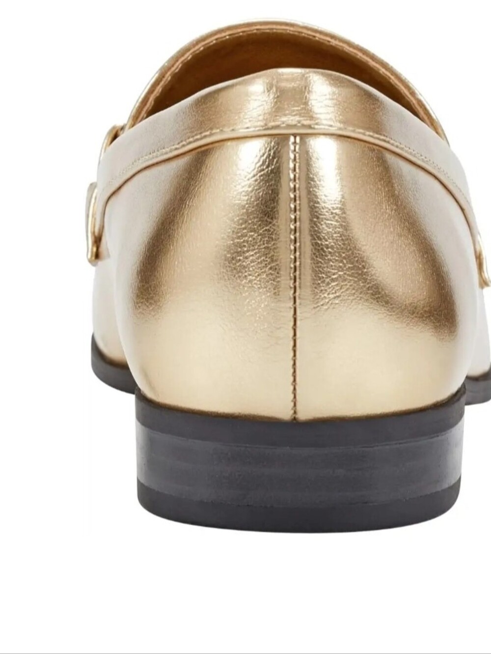 Bandolino Laly Metallic Gold Loafers Slip-On Almond Toe Polished Chain 8.5 Women - Picture 5 of 16